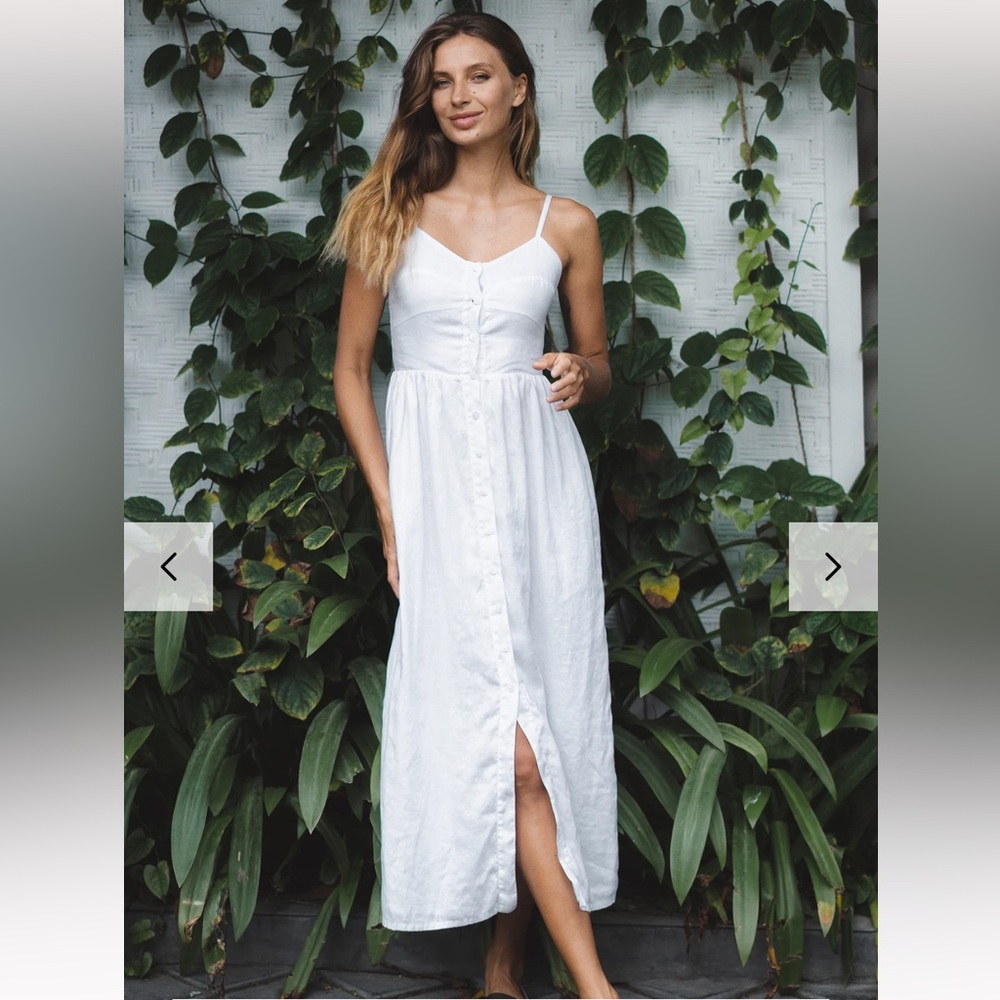 Linen White Maxi Dress